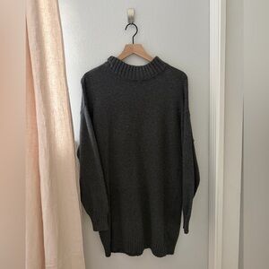 BP. Charcoal Gray Ribbed-Neck Women’s Long Sweater